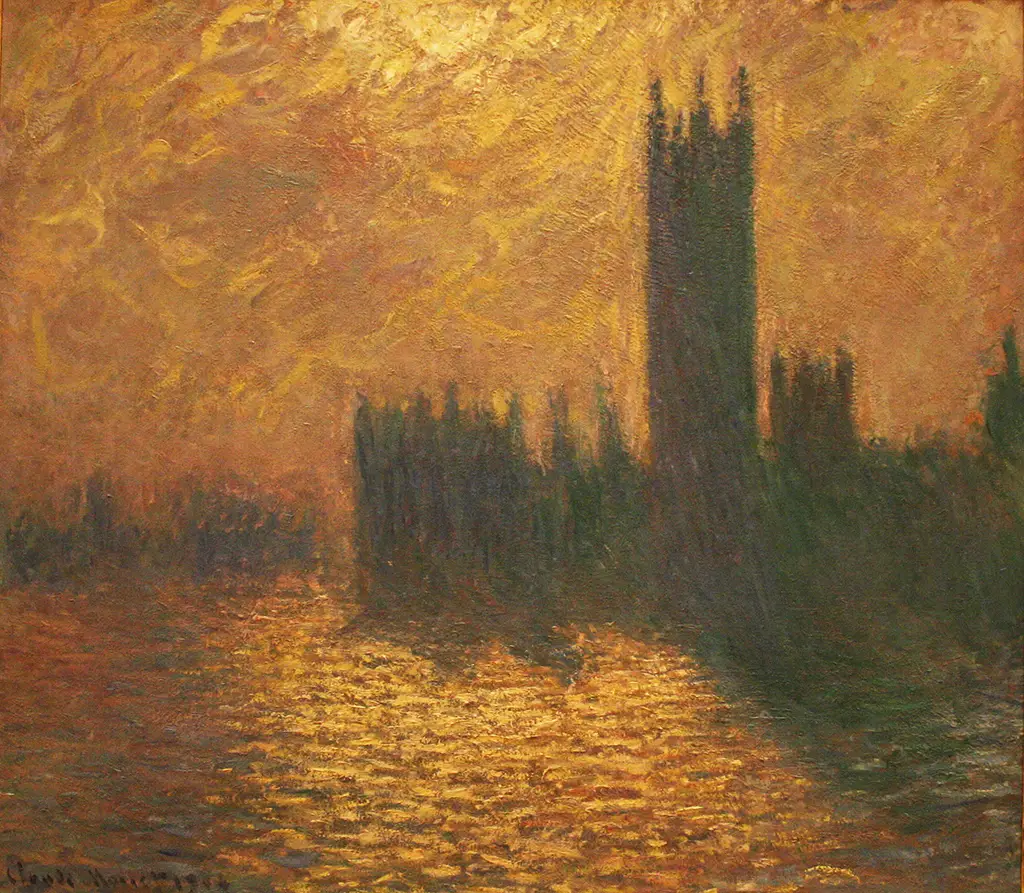 Houses of Parliament, Stormy Sky, 1904 in Detail Claude Monet